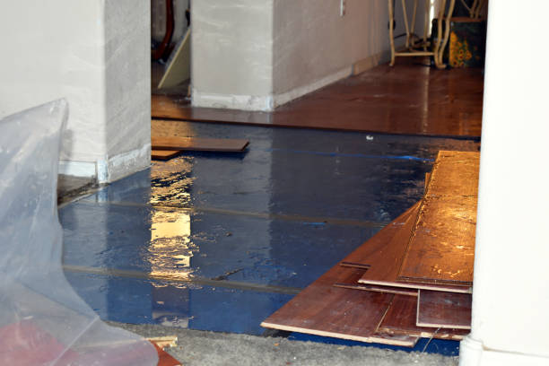 Professional Basement Flood Cleanup technician working in Cumberland, WI
